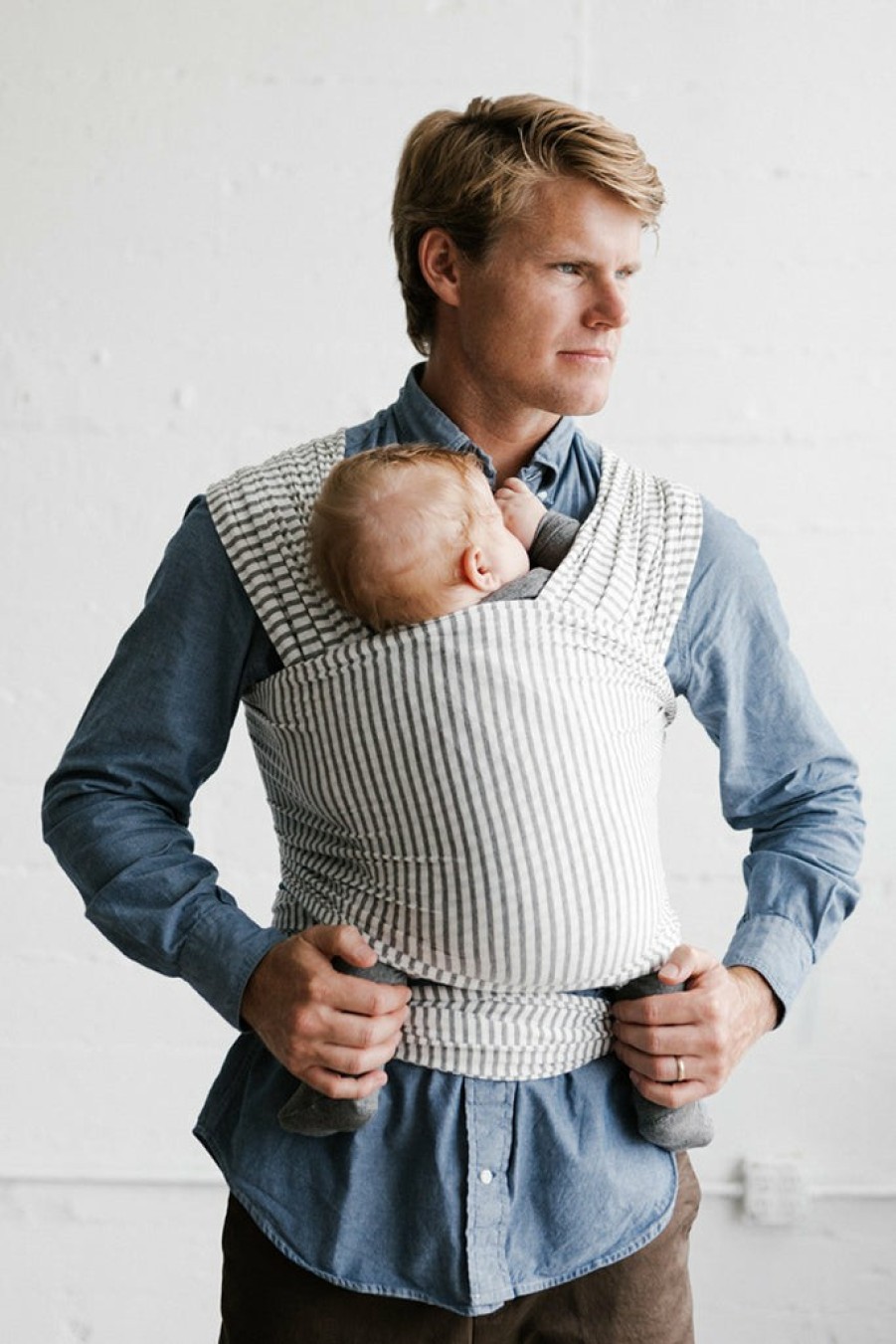 Shop Solly Baby Neutrals | Natural & Grey Stripe Wrap