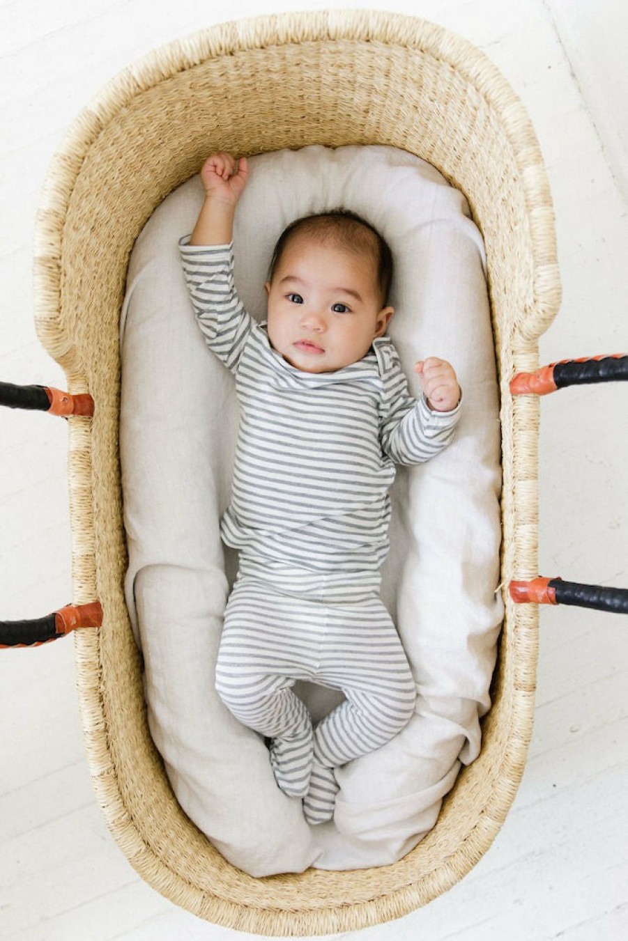 Shop Solly Baby The Sleeper | Natural & Grey Stripe Sleeper