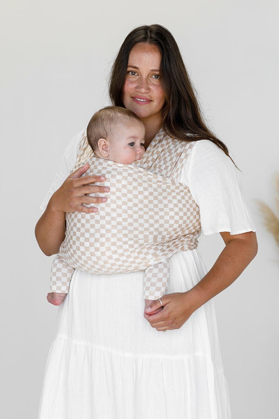 Shop Solly Baby Neutrals | Cream Chequer Wrap