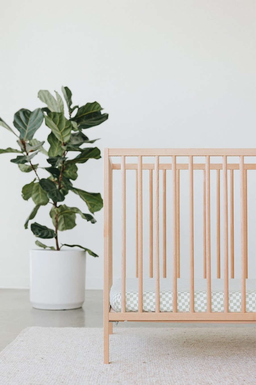 Shop Solly Baby The Crib Sheet | Fern Chequer Crib Sheet